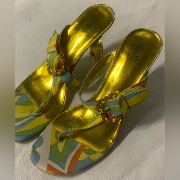 Valenti Franco Womens Nelly Jeweled Open Toe Multicolor Strappy Sandals Sz 8.5 M - Picture 3 of 11